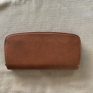 Coach Leather Accordion Zip Wallet – Color Tan